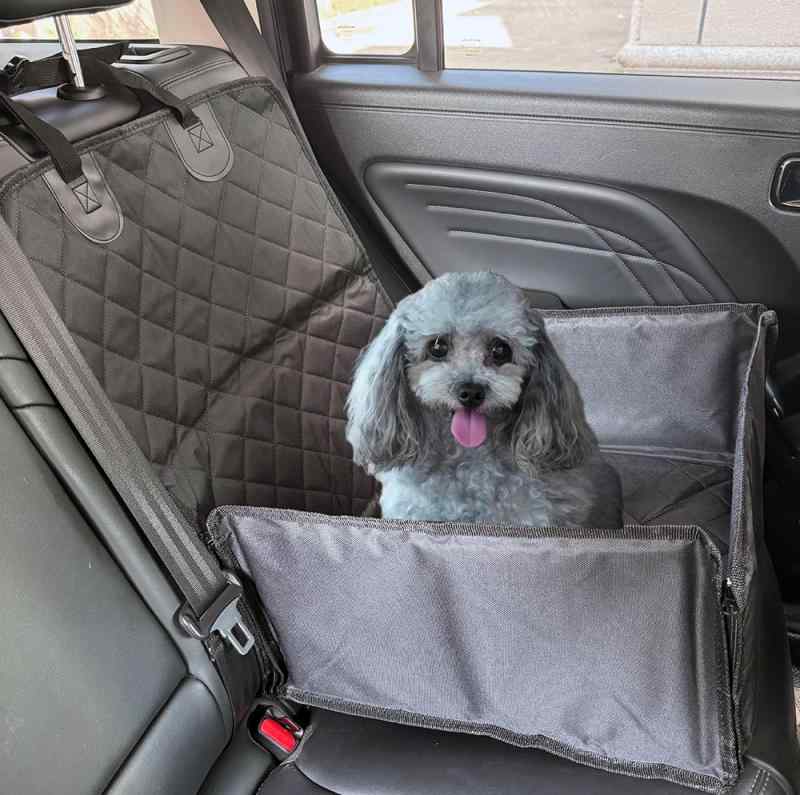 ペット カーシート 犬 猫 兼用 助手席 後部座席 防水 防汚 オックスフォード シリコン 滑り止め ブラック グレー