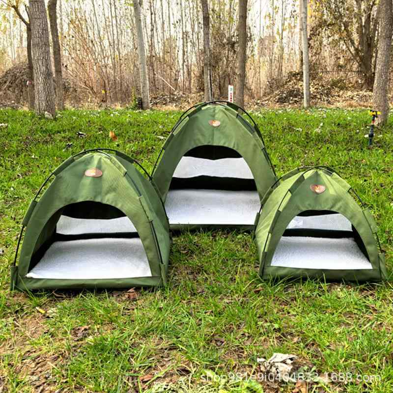 ペット用テント 犬小屋 四季通用 猫 小型犬 折りたたみ 持ち運び便利 アウトドア キャンプ ペットベッド オレンジ カーキ ブラウン グレー