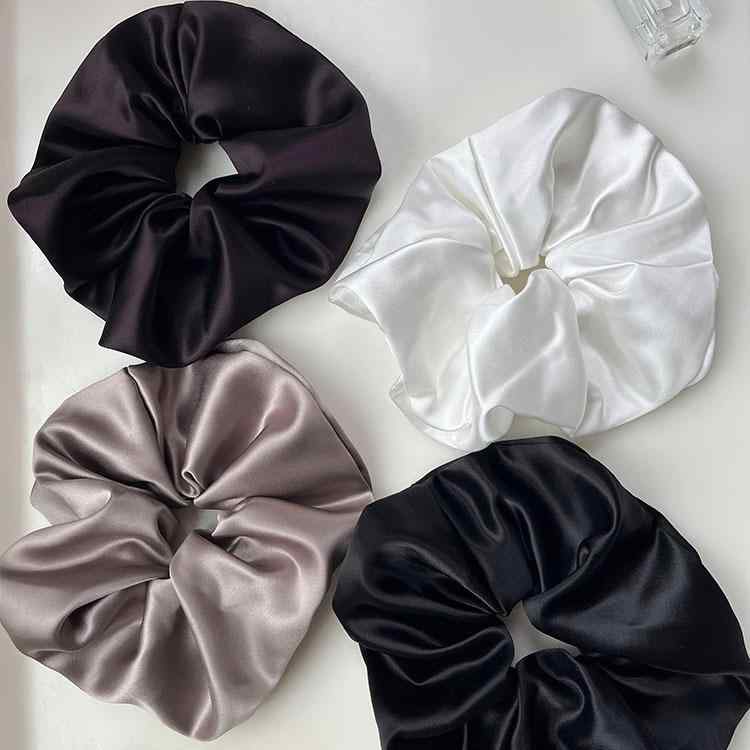 ヘアアクセサリー レディース ヘアゴム 髪飾り シュシュ 絹 サテン 大判 ボリューム ヘアアレンジ まと..
