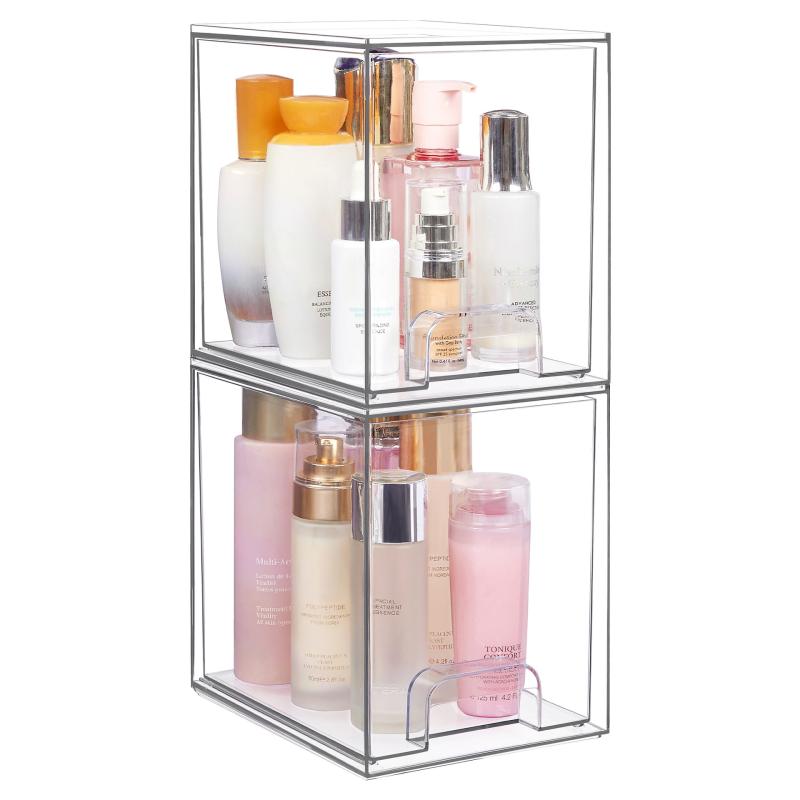 コスメボックス 卓上 ドレッサー 引き出し 大容量 スキンケア用品 収納 ケース 2個セット 4個セット 韓国風 シンプル 小物入れ