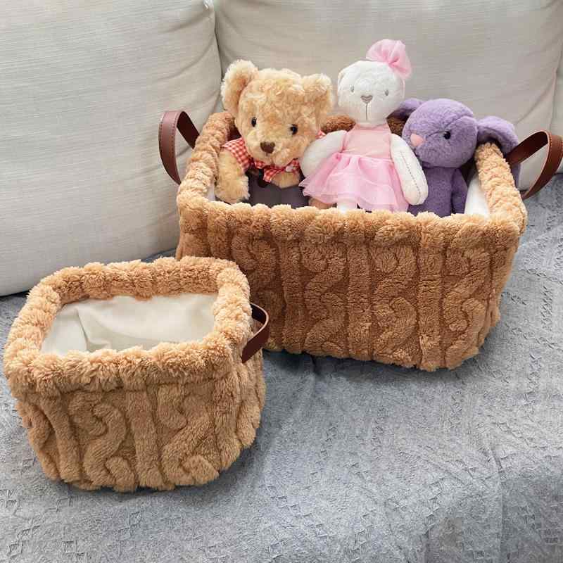 収納ボックス インテリア 収納ケース ぬいぐるみ カゴ バスケット タオル 化粧品 衣類 おもちゃ 整理整頓 折り畳み可能 ベージュ2