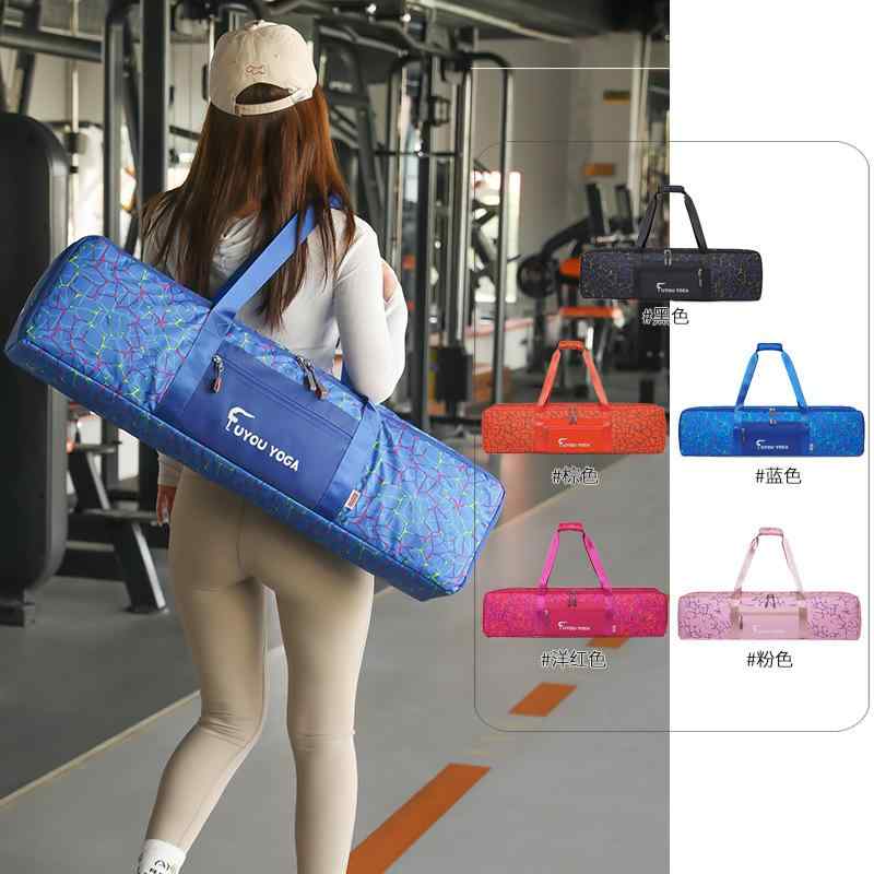 ヨガマット バッグ レディース メンズ 大容量 オックスフォード布 収納 幾何学模様 オレンジ ブラック ..