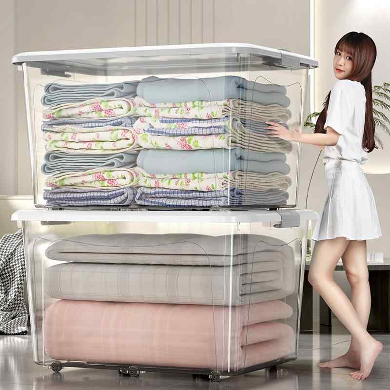 収納ケース 収納ボックス 衣装ケース ふた付き 大容量 キャスター付き 透明 プラスチック 衣類 ぬいぐ..