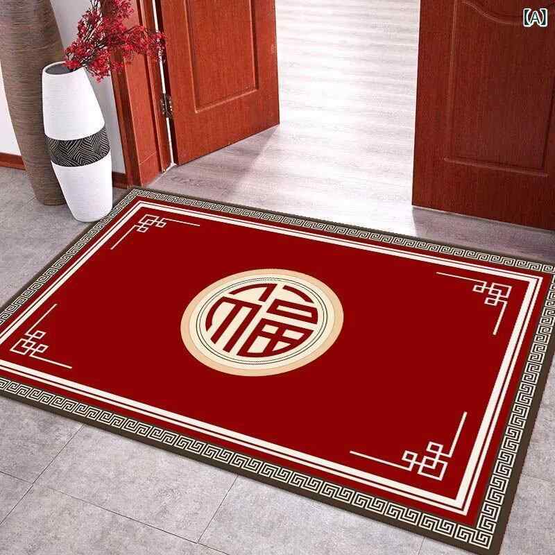 玄関マット ポリエステル 幾何学模様 新中式 ドアマット 家庭用 オフィス 書斎 クラシック 耐 грязе ス..