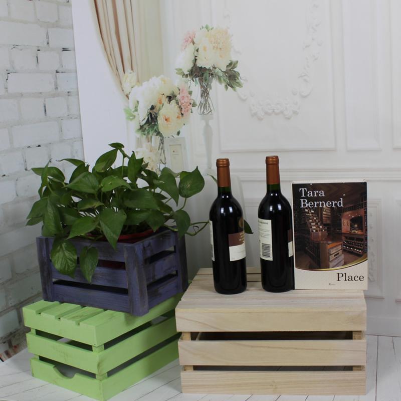 木箱 収納ケース レトロ アンティーク調 ディスプレイ用 店舗什器 原木色 実木2