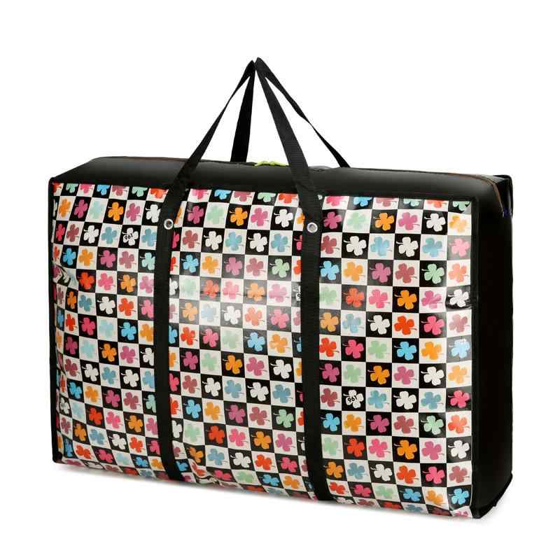 布団収納袋 大容量 引っ越し 搬出 厚手 防撥水 覆膜 不織布 バッグ トラベル 旅行 キューブ型 90 55 23 四季草 黒白ドット 黄色ブロック トライアングル ブルー彩ドット ブラックハート