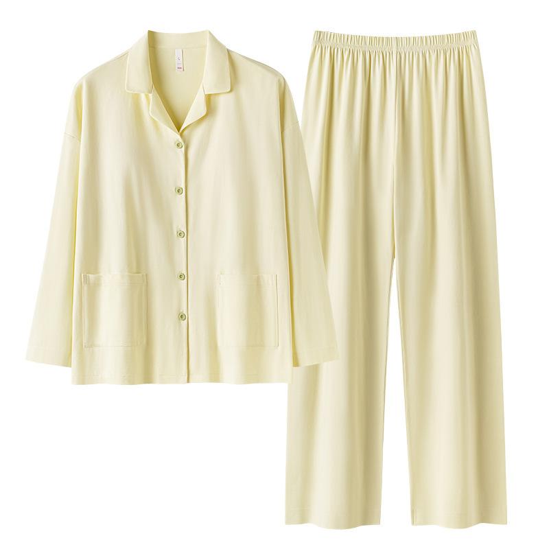 パジャマ レディース メンズ 秋 長袖 コットン ルームウェア 上下セット 綿100% 寝巻き 部屋着 夫婦 ペ..