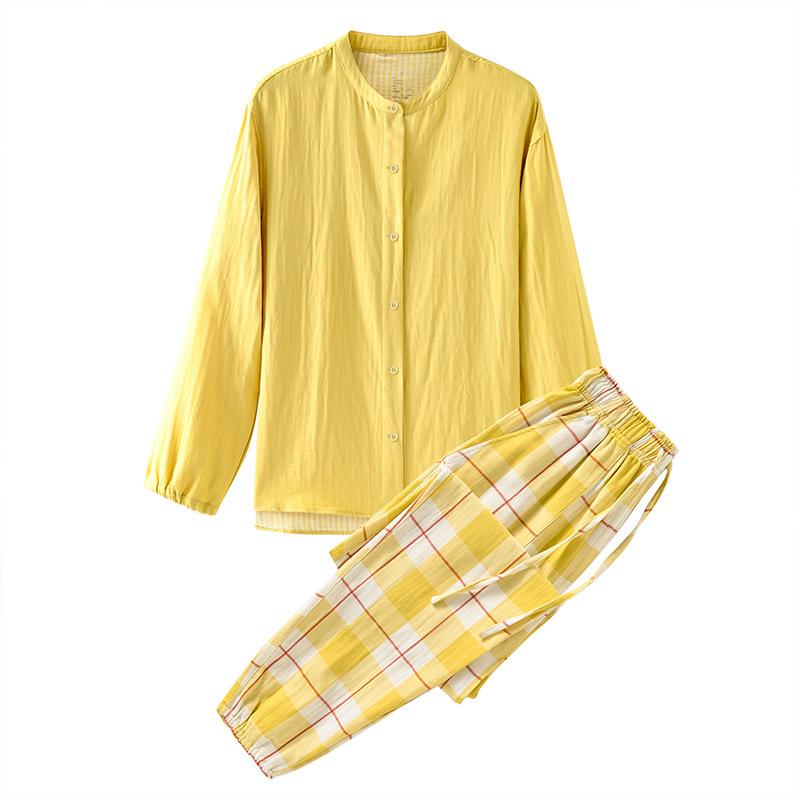 パジャマ レディース メンズ 無印風 国潮風 ホームウェア ルームウェア 上下セット 全綿 立襟 長袖 長ズボン 部屋着 寝間着 浴衣 春夏秋冬 普段使い リラックス M L XL XXL グレー ピンク系 イエロー パープル