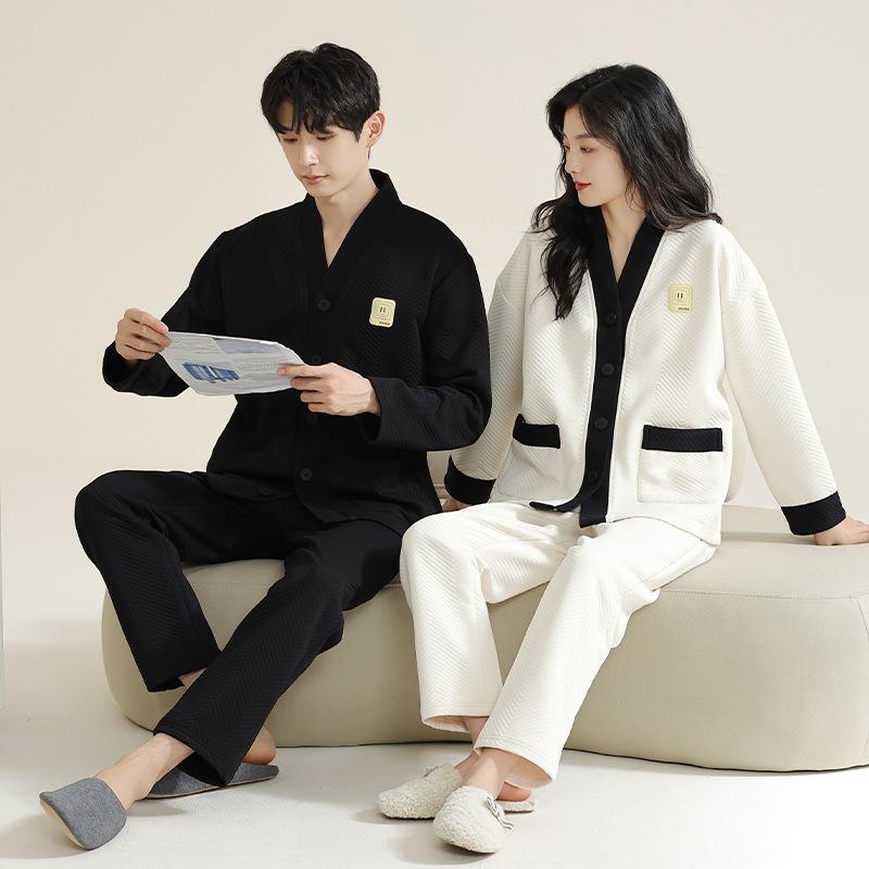 パジャマ レディース メンズ 秋冬 厚手 純綿 長袖 上下セット 冬 暖かい あったか 寝巻き 部屋着 ルームウェア 綿100% ペア ふわふわ 襟付き かわいい おしゃれ
