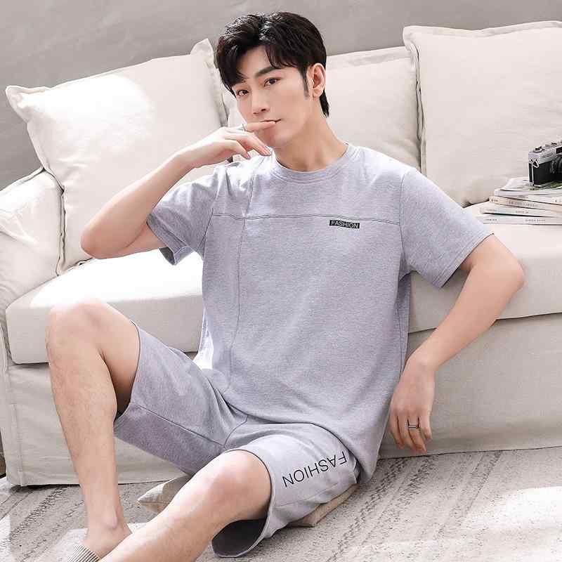 パジャマ メンズ 男性用 半袖 短パン 上下セット 綿 ニット ルームウェア 部屋着 寝巻き 丸首 涼しい 快適 伸縮性 通気性 リラックス ウェア L XL XXL XXXL2