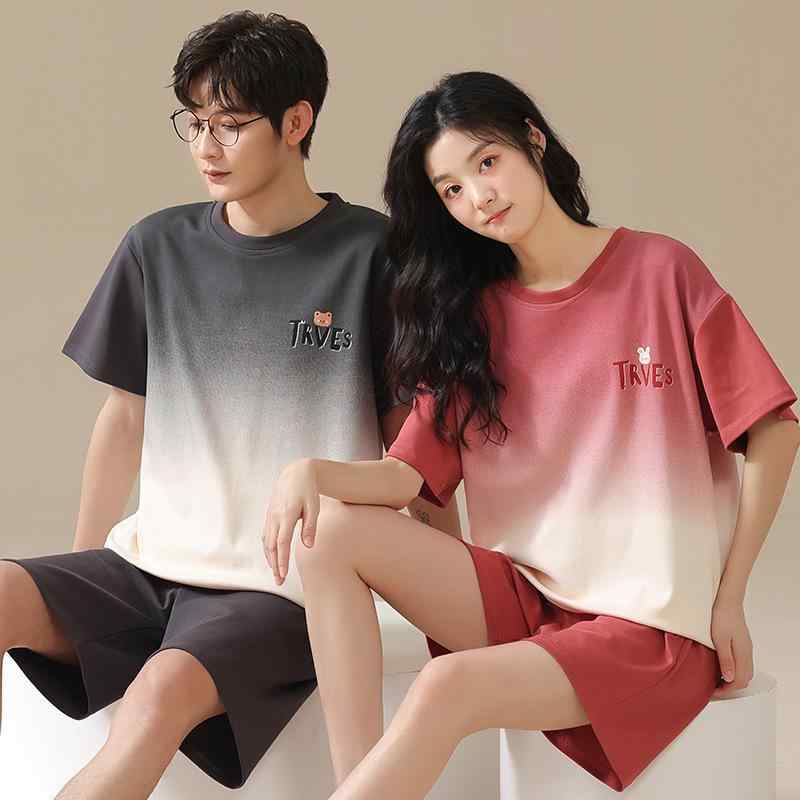 パジャマ レディース メンズ 春夏 半袖 短パン 綿100％ 薄手 ルームウェア 上下セット ラウンドネック 涼しい 快適 リラックス 部屋着 寝間着 かわいい おしゃれ 高見え ギフト