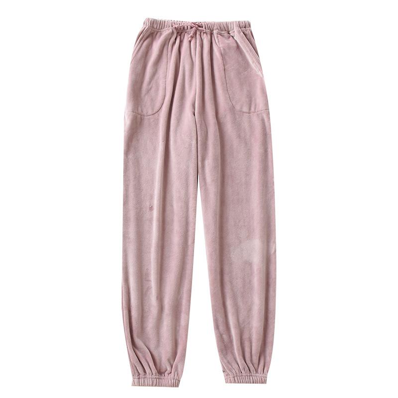 2パジャマ レディース メンズ フランネル 暖か 海島 部屋着 ルームウェア ゆったり ズボン 秋冬 ポリエステル ピンク系 パープル系 グレー系 ネイビー