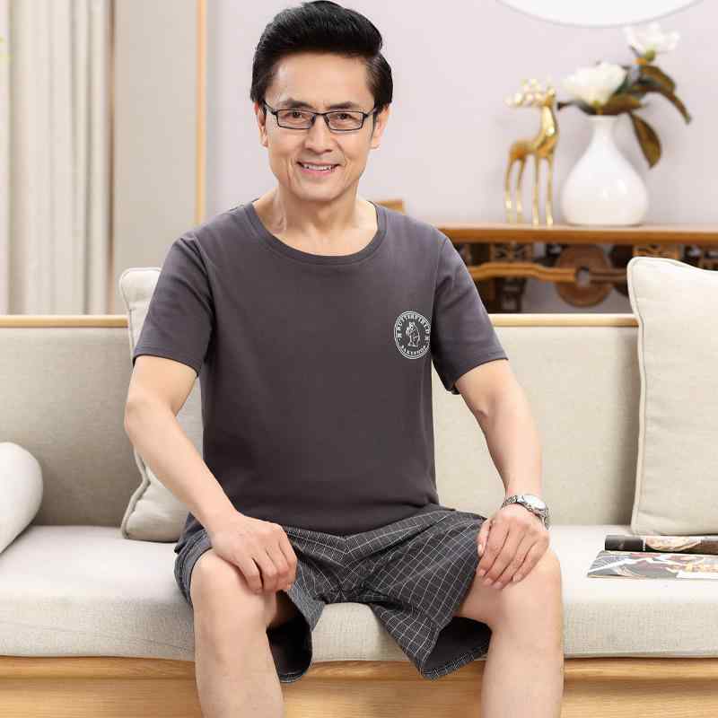 パジャマ メンズ 男性用 半袖 短パン 綿 夏用 寝巻き ルームウェア 部屋着 丸首 薄手 涼しい 快適 ゆっ..