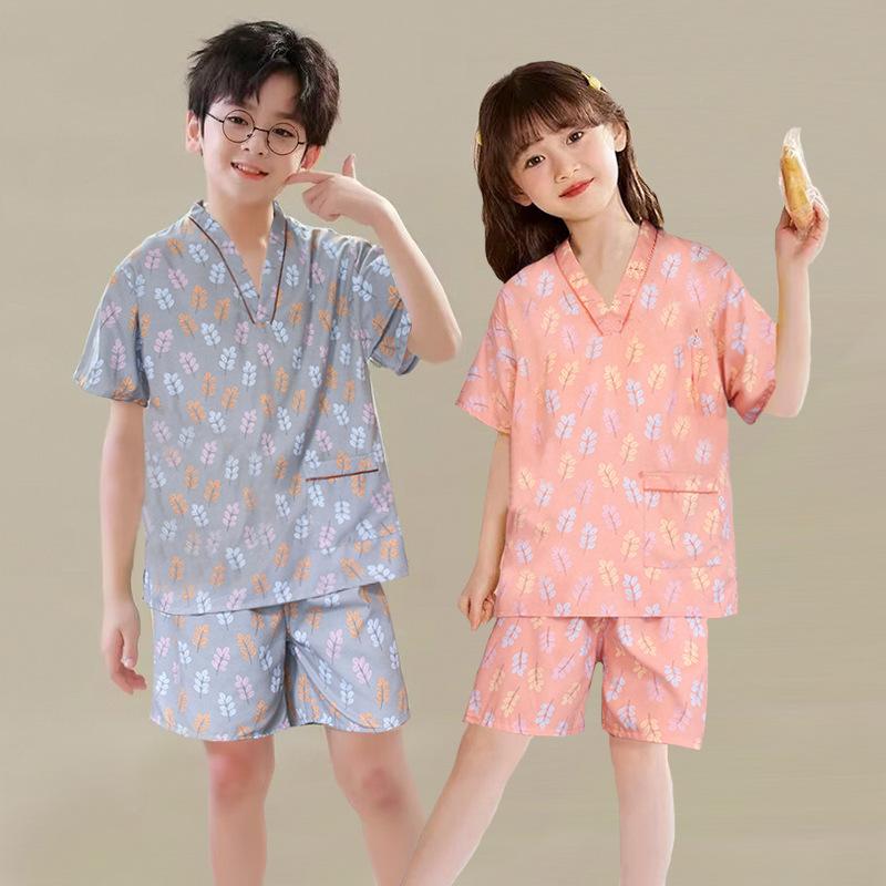 パジャマ キッズ 子供用 寝巻き 浴衣 サウナ バスローブ ルームウェア 部屋着 女の子 男の子 涤纶 聚酯纤维 M L