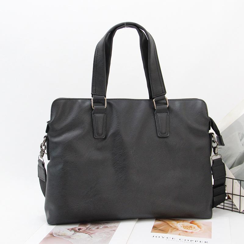 ビジネスバッグ 男性用 鞄 PUレザー 手提げ 肩掛け 斜めがけ 耐摩耗 13インチ PC収納 通勤 普段使い ブ..