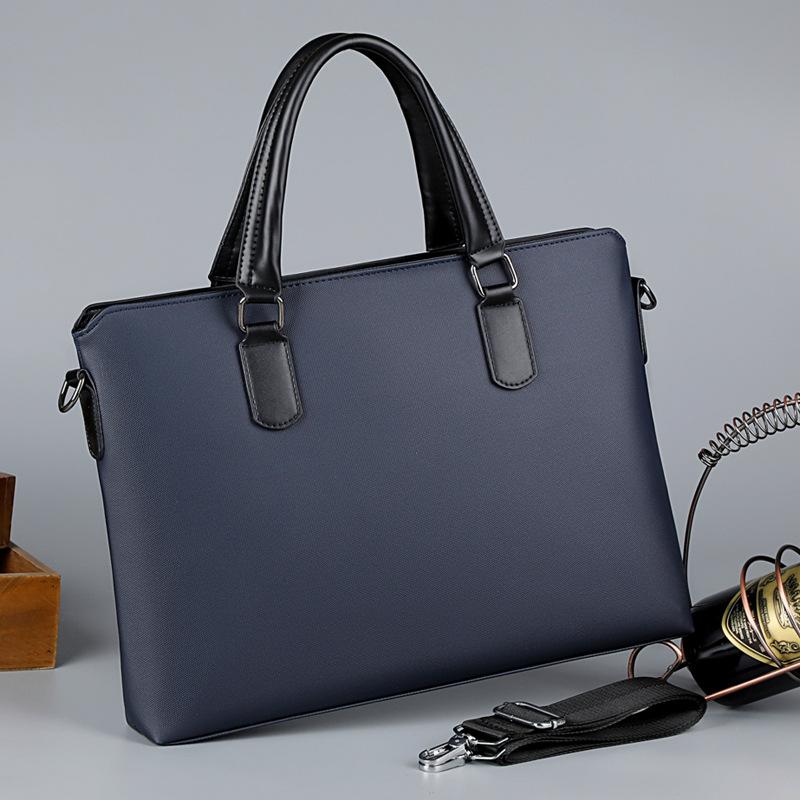 ビジネスバッグ 男性用 防水 通勤 14インチ 900D皮膜 ポリエステル 無地 ブラック ブルー グレー 大容..