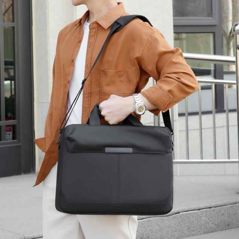 ビジネスバッグ メンズ 男性用 撥水 ナイロン 大容量 通勤 手提げ 肩掛け 斜めがけ 14インチ PC収納 グレー ブラック ブルー