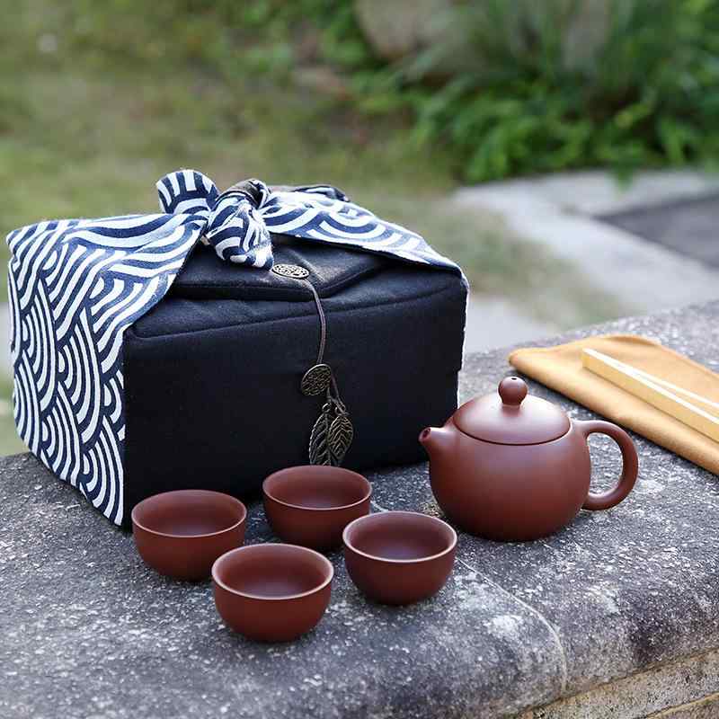 茶器 旅行用収納バッグ コットン リネン ティーポット カップ セット 携帯用 整理