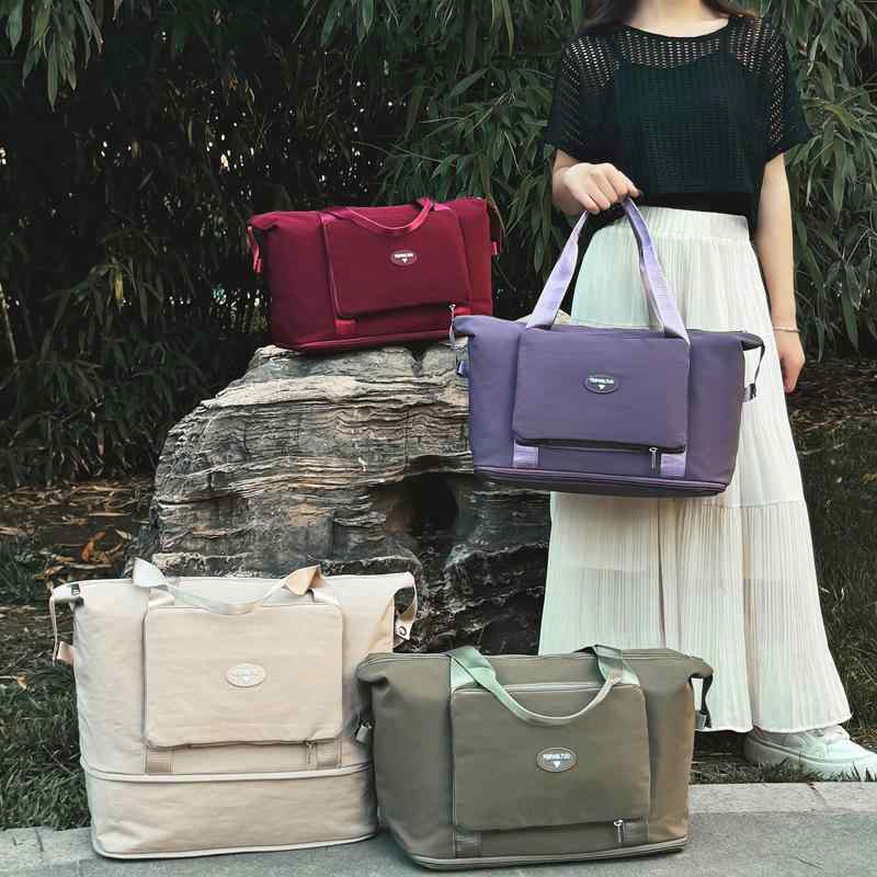 旅行バッグ レディース メンズ 大容量 20-35L 手提げ 鞄 スポーツ ジム バッグ 収納 乾湿分離 無地 カ..