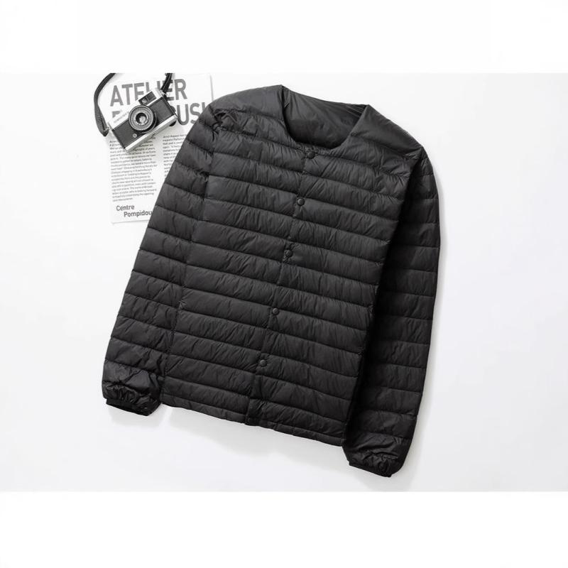 羽毛布団 男性用 防寒 インナーダウン 中綿なし 薄手 Vネック 中高年 アウター インナー 秋冬 ノースリ..