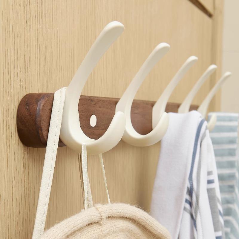 壁掛けフック 胡桃木 コートハンガー 帽子掛け 壁掛けラック 玄関 扉裏 試着室 アルミ合金製 豪華 メラード風 クリーム風 ライトラグジュアリー