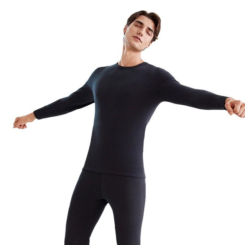 メンズ インナー 上下セット ウール あったか 防寒 肌着 Tシャツ 長袖 ロングパンツ 薄手 スリム 伸縮 ..