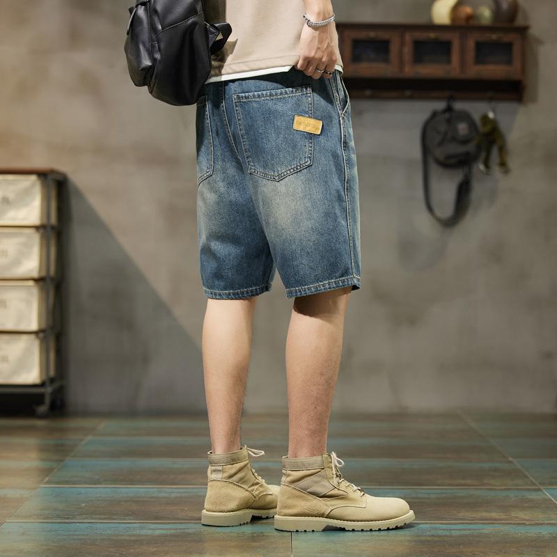 ジーンズ メンズ デニム ショートパンツ ゆったり 大きめサイズ ハーフパンツ 5分丈 春夏 ブルージーンズ ウォッシュ加工(3)