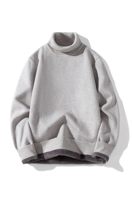 ニット メンズ 裏起毛 ニットソー タートルネック セーター トップス あったか 無地 ストレッチ 秋冬 ..