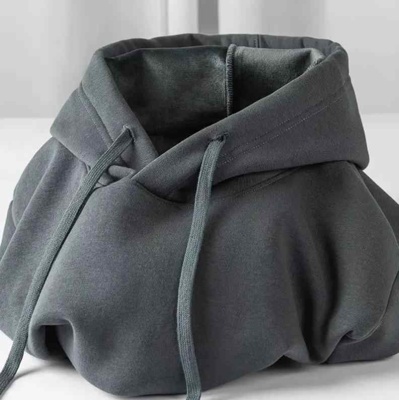 パーカー メンズ 秋冬 裏起毛 スウェット プルオーバー フード付き 鉄灰色 無地 ゆったり 防寒 あった..