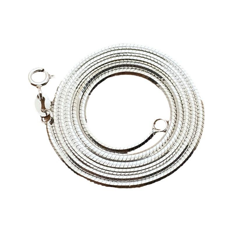 楽天リモコンタウンエコ 楽天市場店ネックレス 男女兼用 S925 シルバー 蛇骨チェーン スネークチェーン ラウンド 幾何学模様 チョーカー シルバーアクセサリー シルバー アレルギー対応