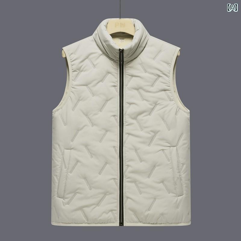 ベスト 男性用 シニア 中綿入り フリース 高齢者 向け あったか 防寒 チョッキ 部屋着 アウトドア 秋冬 2305 カーキ グレー ブラック M L XL 2XL 3XL 4XL 5XL