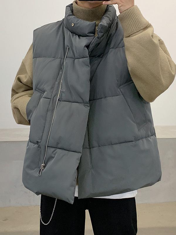 ベスト メンズ 秋冬 中綿 ゆったり 韓国風 ストリート カジュアル 重ね着 防寒 暖かい チョッキ 青年 1..