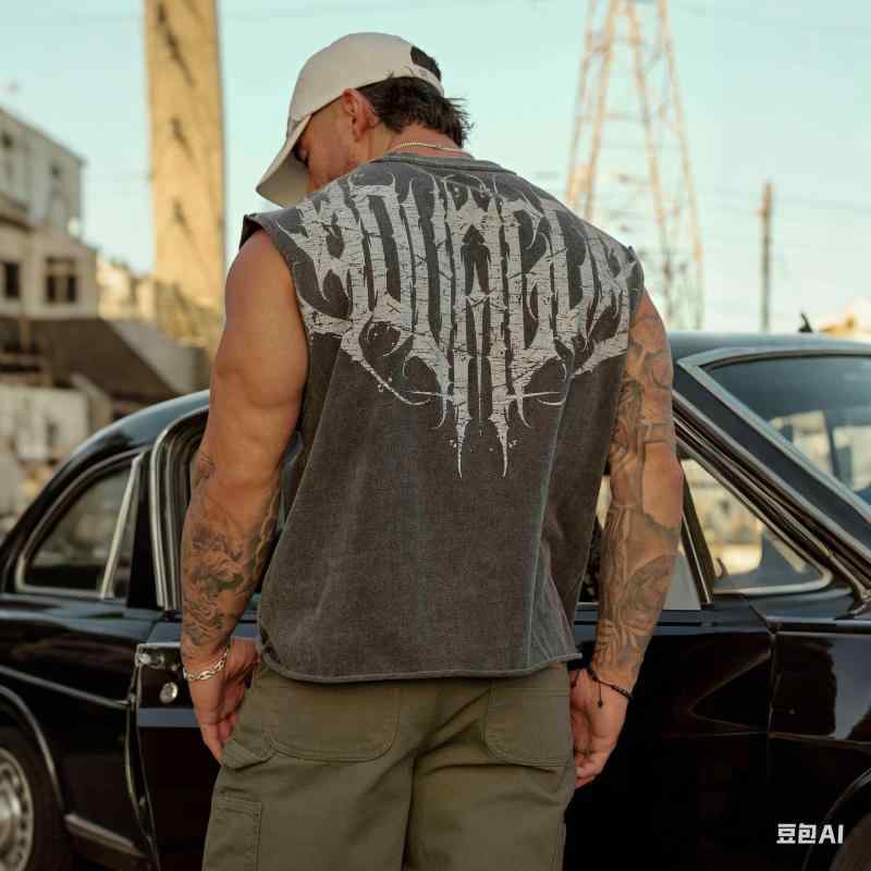 タンクトップ 男性用 スポーツウェア トレーニング ランニング ウェア 無袖 Tシャツ 接触冷感 吸湿速乾..