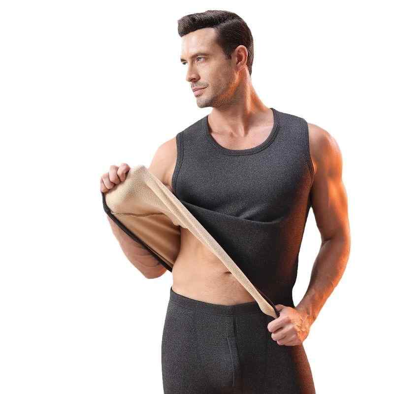 メンズ 保温ベスト 男性用 桑蚕糸 裏起毛 厚手 冬用 肌着 トップス あったかインナー 腹巻付き 冷え対策 腰痛対策 ブラック コーヒー 深灰 中灰 深藍