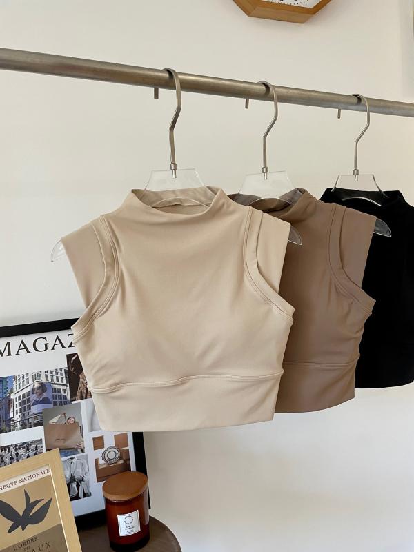 ヨガ トップス レディース スポーツブラ 一体型 背中見せ 運動着 ノースリーブ 丈長め 接触冷感 吸湿速..