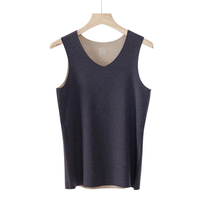 メンズ 保温ベスト ウール シルク 裏起毛 Vネック 秋 冬 インナー あったか 肌着 無地 部屋着 普段使い..