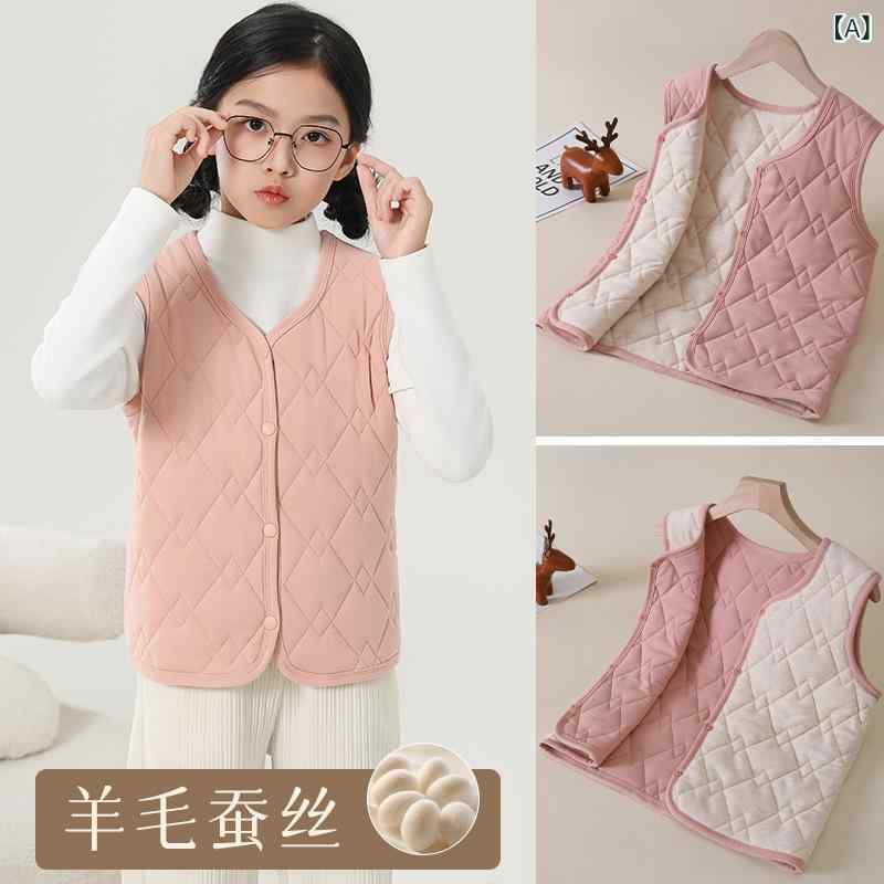 子供用ベスト 女児 ベスト 秋冬 防寒 徳絨 ベビー 中大 子供 腹巻 男児 インナー アウター 冬 ピンク ..