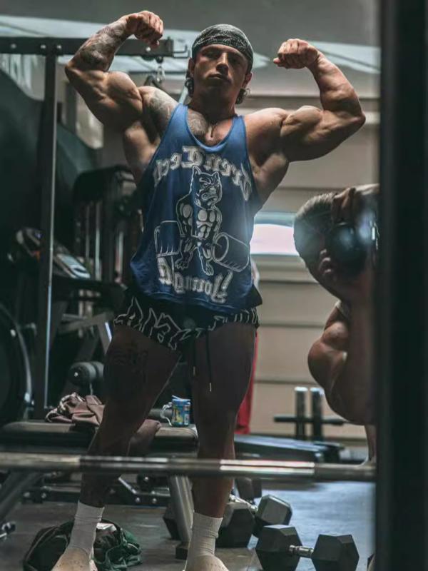 タンクトップ 男性用 スポーツウェア トレーニングウェア ランニングウェア コットン ノースリーブ ブ..