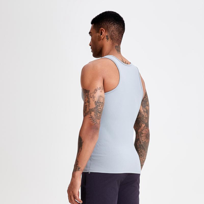 メンズ タンクトップ 男性用 高弾性 ノースリーブ トレーニングウェア ランニング 速乾 スポーツ ウェ..