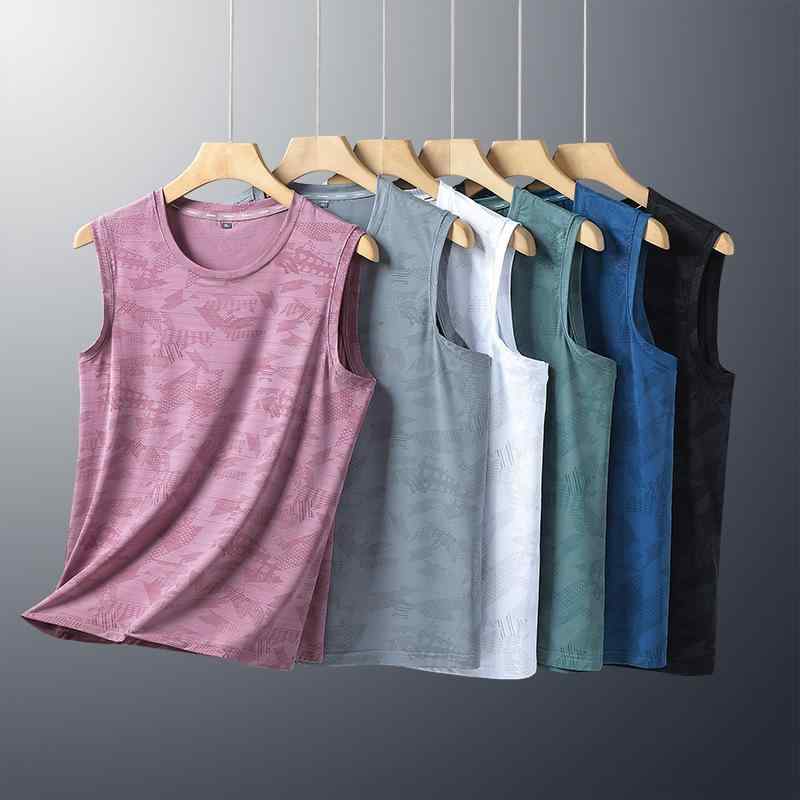 タンクトップ 男性用 接触冷感 吸汗速乾 通気性 スポーツ ランニング ウェア トレーニング ジム フィッ..