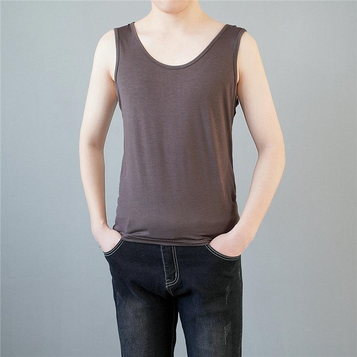 タンクトップ メンズ 男性用 コットン スポーツ ウェア 薄手 ラウンドネック 無袖 インナーシャツ 普段..