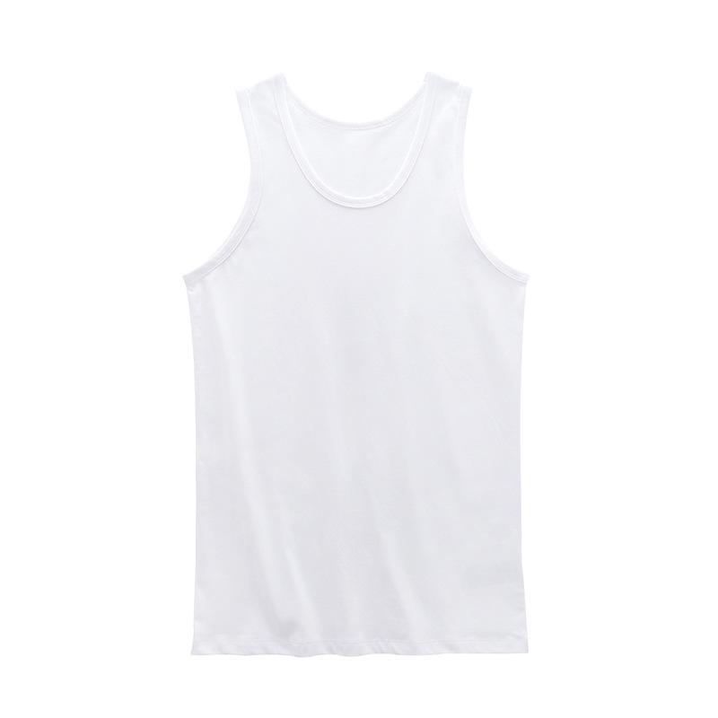 タンクトップ 男性用 トレーニングウェア ポリエステル 吸湿速乾 無地 白 スポーツ 運動