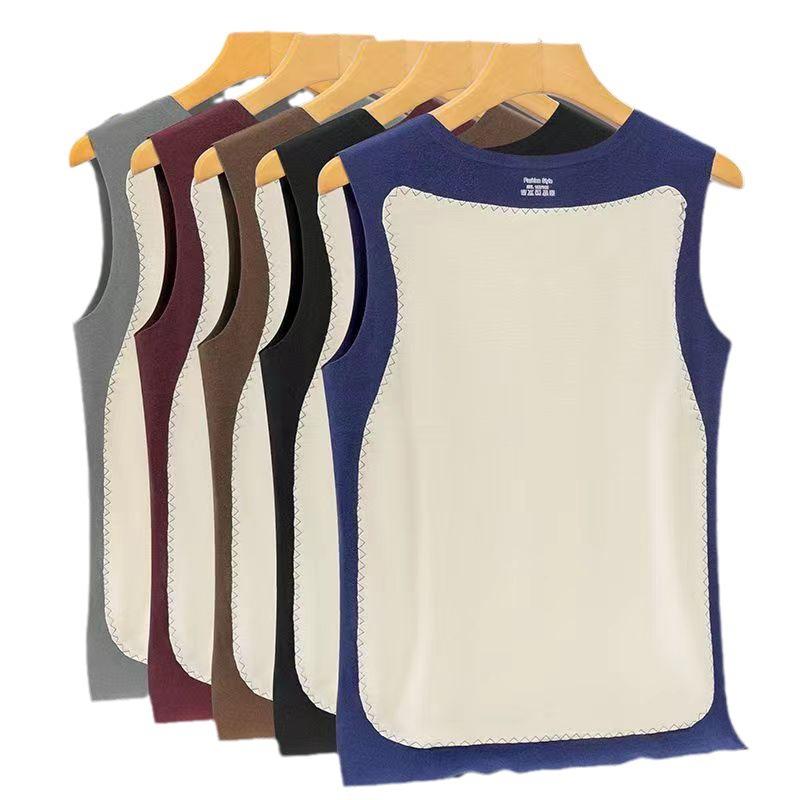 背心 男性用 秋冬 保温インナー 肌着 無地 Vネック 下着 発熱 暖かい 伸縮性 静電気防止