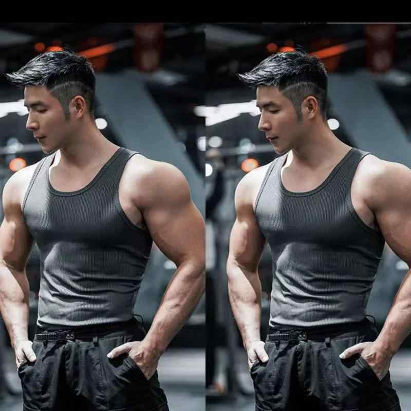 タンクトップ 男性用 ランニング 吸汗速乾 ストレッチ トレーニング ウェア ノースリーブ 健身 運動着 ..