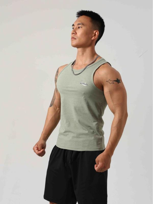 タンクトップ 男性用 トレーニングウェア 速乾性 ポリエステル混紡 ランニング 筋トレ ジム 運動 スポ..