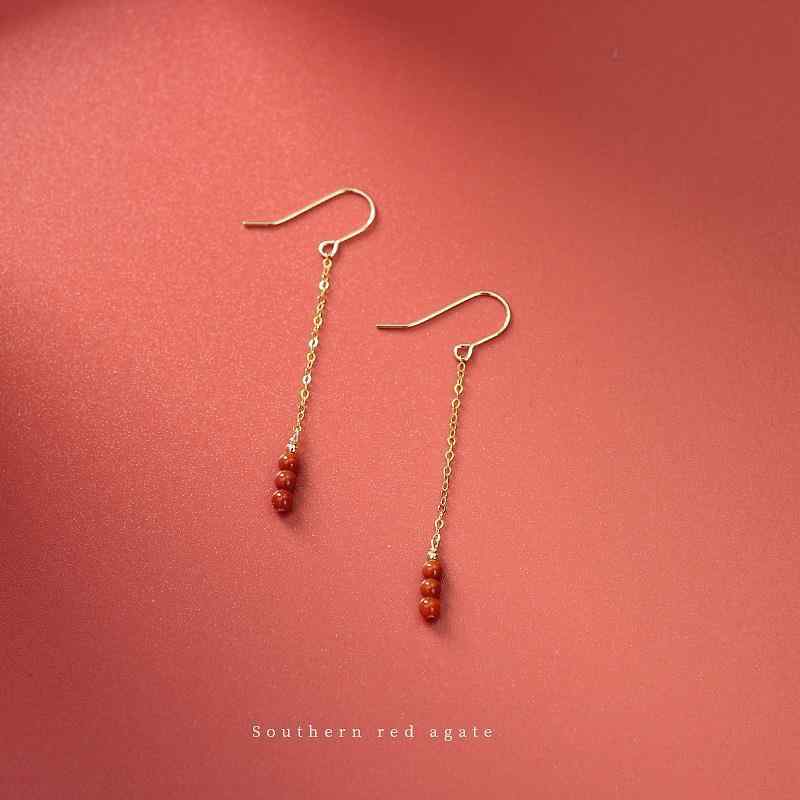 ピアス レディース 南紅瑪瑙 サークル アレルギー対応 シルバー925 スタッドピアス ドロップ 揺れる 赤 レッド アクセサリー かわいい おしゃれ 大人 上品 ギフト(4)