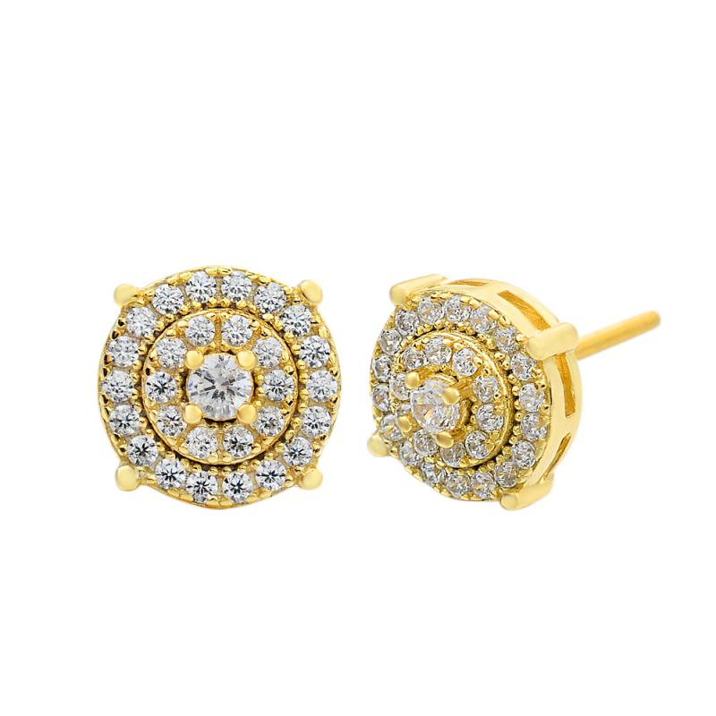 ピアス メンズ 男性用 S925 シルバー ジルコニア ラウンド 電気メッキ加工 イヤリング ヒップホップ ス..