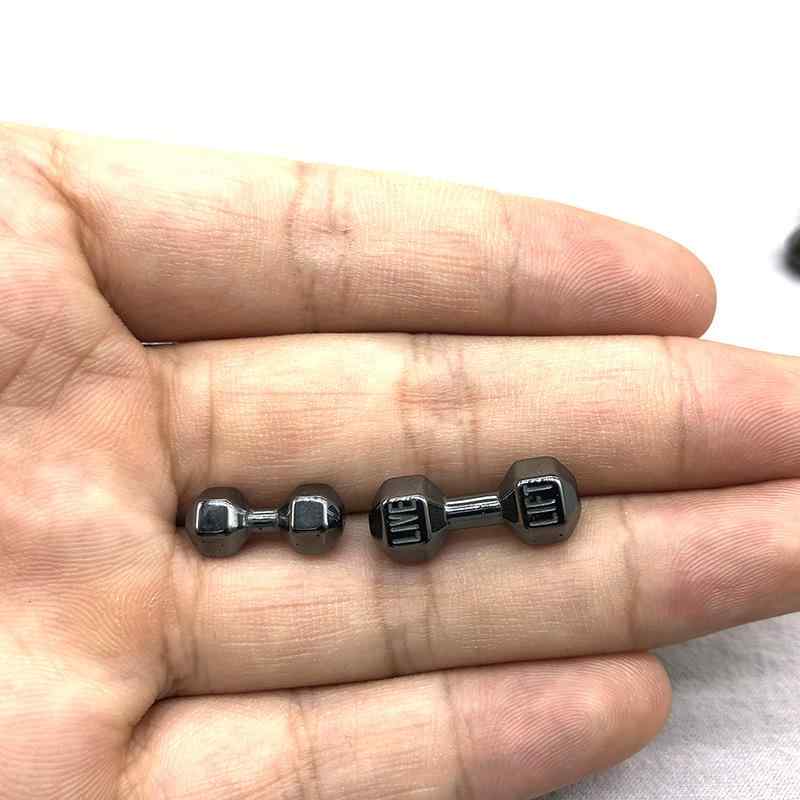 イヤリング レディース メンズ 天然石 黒鉄鉱石 ダンベル型 DIY アクセサリーパーツ ハンドメイド ネックレス 素材