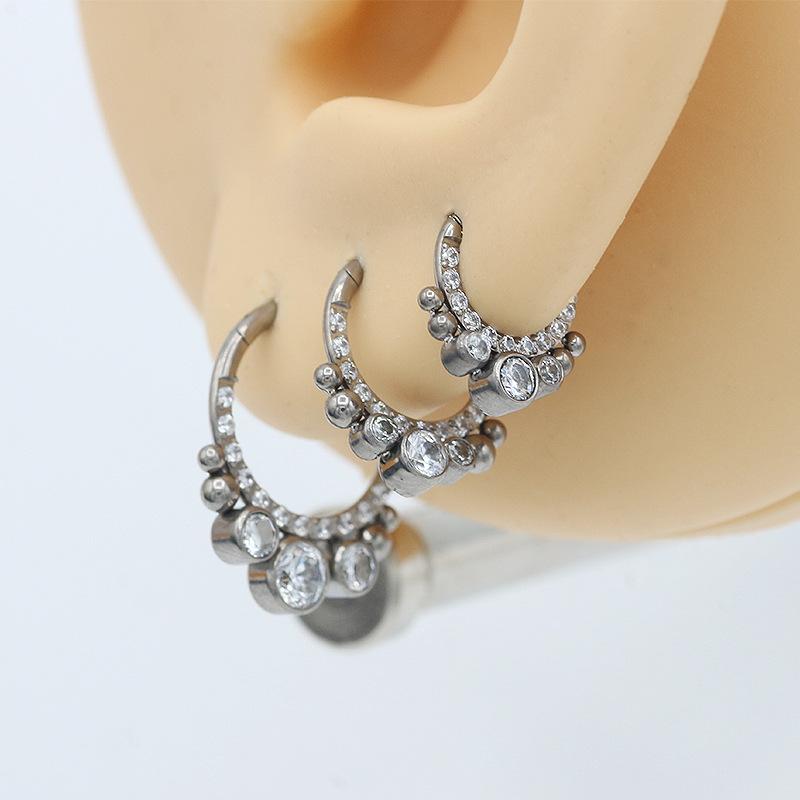 鼻ピアス 男女兼用 ジルコニア チタン合金 ボディピアス 耳飾り 唇ピアス シームレス 電気メッキ加工 シルバー スチールカラー ゴールド ブラック 6mm 8mm 10mm 12mm