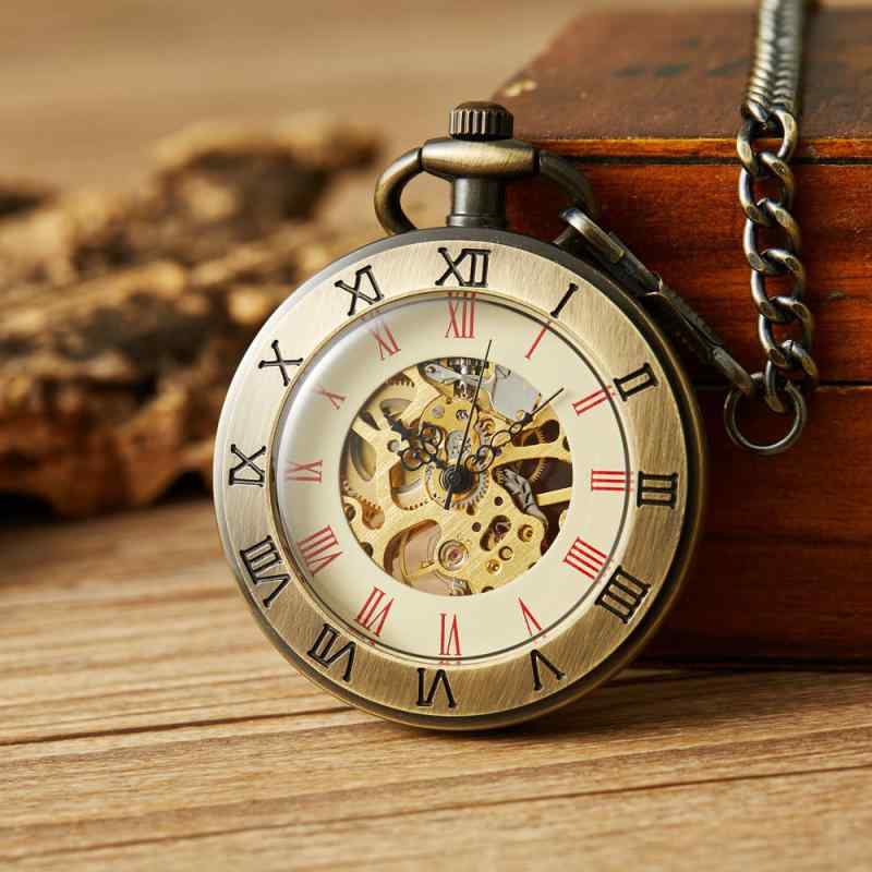 懐中時計 男性用 女性用 手巻き式 機械式 アナログ表示 透かし彫り文字盤 レトロ アンティーク ギフト コレクション2